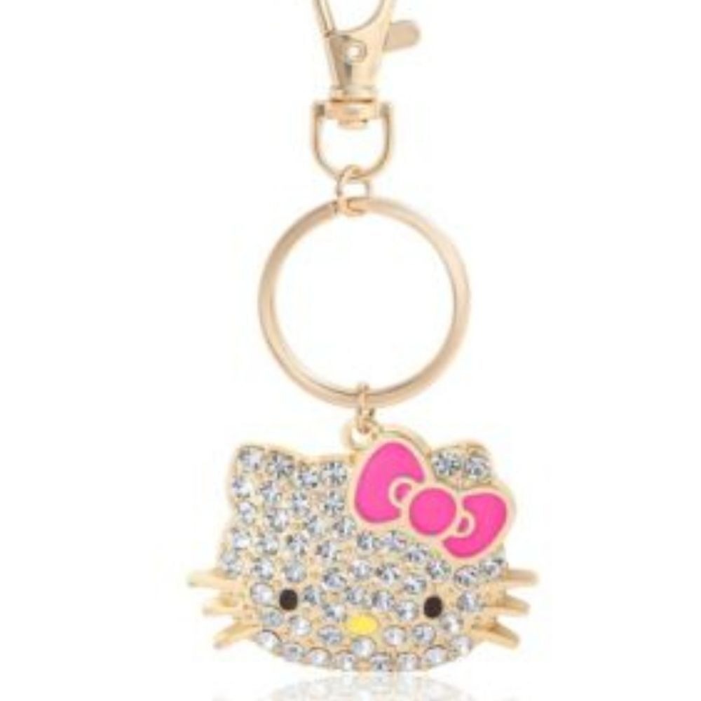 Hello Kitty Pave Crystal Bling Embellished Keychain